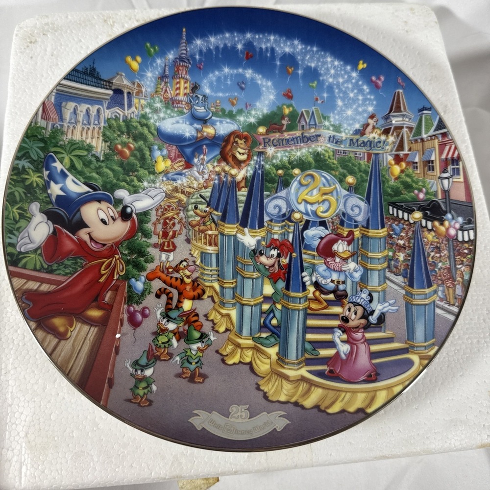 Bradford Disney World 25th Anniversary Plate Remember The Magic Parade #C477